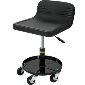 VEVOR Rolling Garage Stool, 300LBS Capacity, Adjustable Height from 15.7 in to 20.5 in, Mechanic Seat with 360-degree Swivel Wheels and Tool Tray