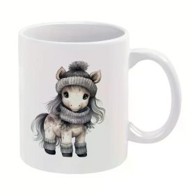 1pc, 11oz/330ml, Funny Coffee Mug, Horse, for Office/Home Life/Party Favor/Wedding Gift/Camping, Perfect Birthday