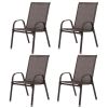 4 Piece Patio Chairs, Outdoor Camping Chairs with Breathable Textilene Fabric