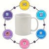 1pc Artistic Raven Design 11oz Ceramic Coffee Mug, Large Handle, Durable for Home, Outdoor Camping, Picnic, and