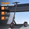 WHOSU Electric Scooter for Adults - 350W Motor, 19 MPH, 19 Mile Range, 8.5" Solid Tires, Foldable Commuting E-Scooter w/Dual Brake