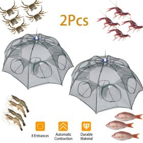 2Pcs Foldable Fishing Bait Nets Trap Crab Net Shrimp Fish Cast Dip Cage (Option: 2pcs)