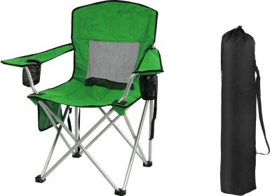 Camping Chair, Portable Folding Outdoor Chair With Armrests, Cup Holder And Carrying Bag, Foldable Chair For Camping, Beach And More. Multiple Co (Option: LGN)