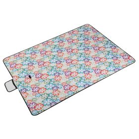 60" x 78" Waterproof Picnic Blanket Handy Mat with Strap Foldable Camping Rug for Camping Hiking Grass Travelling (Option: WPPicnicBlanket(GreenFloral))