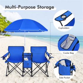 Outdoor camping chair with umbrella (Color: as picture)