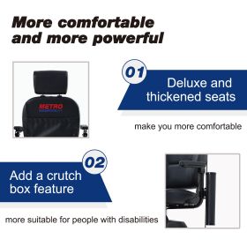 MAX PLUS BLUE 4 Wheels Outdoor Compact Mobility Scooter with 2pcs*20AH Lead acid Battery (Color: as Pic)