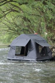 Foldable 2-3 People Amphibious Inflatable Car Roof Top Tent for camping Outdoor Glamping Camping Tent for SUV (Color: as Pic)