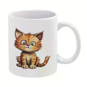 1pc, 11oz/ 330ml, Coffee Mug, For Office/ Home Life/ Party Favor/ Wedding Gift/ Camping, Perfect Birthday Gift, (Color: White)