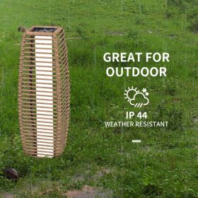 Solar Floor Lamp, Outdoor Rattan Garden Lantern Pathway Light & Decorative Driveway Lighting with Auto On/Off LED Lights for Porch, Yard, Lawn (material: PE Rattan)