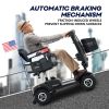 Outdoor compact mobility scooter with windshield ,300W Motor, Travel - Long Range Power Extended Battery with Cup holders & USB charger port, GREY