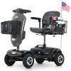 Outdoor compact mobility scooter with windshield ,300W Motor, Travel - Long Range Power Extended Battery with Cup holders & USB charger port, GREY