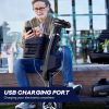Outdoor compact mobility scooter with windshield ,300W Motor, Travel - Long Range Power Extended Battery with Cup holders & USB charger port, GREY