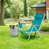 Folding Beach Chair, 4-Position Portable Backpack Foldable Camping Chair with Headrest Cup Holder and Wooden Armrests